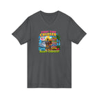 First Time Cruiser V-Neck Tee — Tropical Cruise Vacation Shirt
