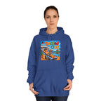 College Hoodie — 'Decked Out' Coastal Surf Graphic Pullover
