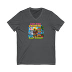 First Time Cruiser V-Neck Tee — Tropical Cruise Vacation Shirt