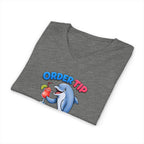 Dolphin Cocktail Tee — "Order Tip, Drink Repeat" V-Neck