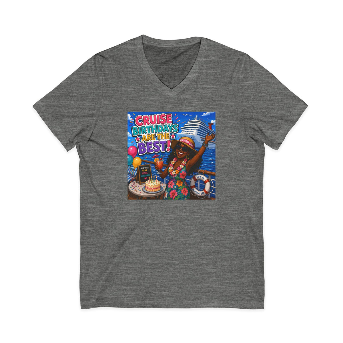 Cruise Birthday Tee - 'Cruise Birthdays Are the Best!' V-Neck Shirt
