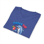 Dolphin Cocktail Tee — "Order Tip, Drink Repeat" V-Neck