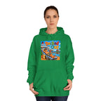 College Hoodie — 'Decked Out' Coastal Surf Graphic Pullover