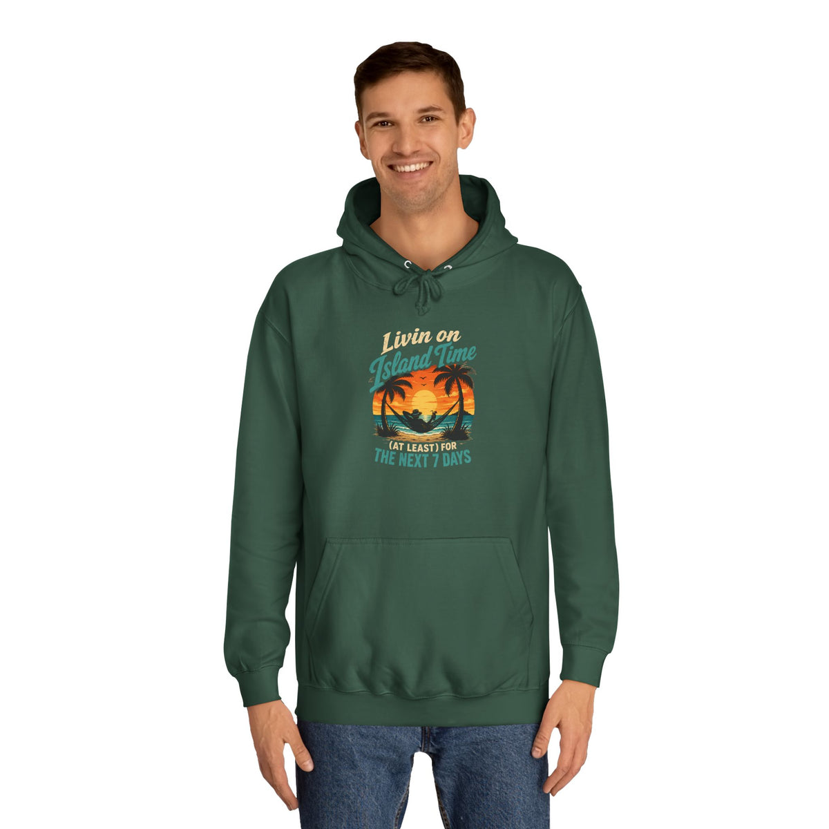Island Time Hoodie – Tropical Sunset Palm Beach Pullover