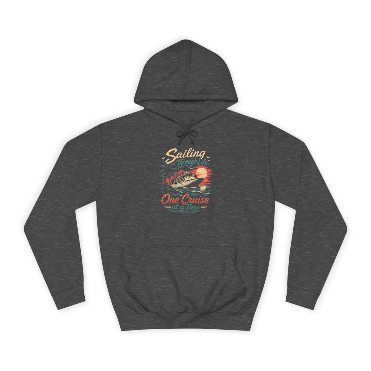 College Hoodie — 'Summer: One Cruise' Vintage Beach Graphic Hooded Sweatshirt