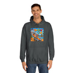College Hoodie — 'Decked Out' Coastal Surf Graphic Pullover